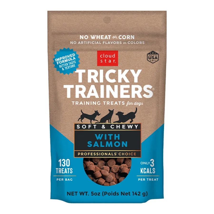 Cloud Star Dog Treats Tricky Trainers Soft & Chewy Salmon 5oz Bag