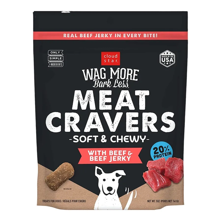 Cloud Star Wag More Bark Less Soft & Chewy Meat Cravers Beef 5oz Bag