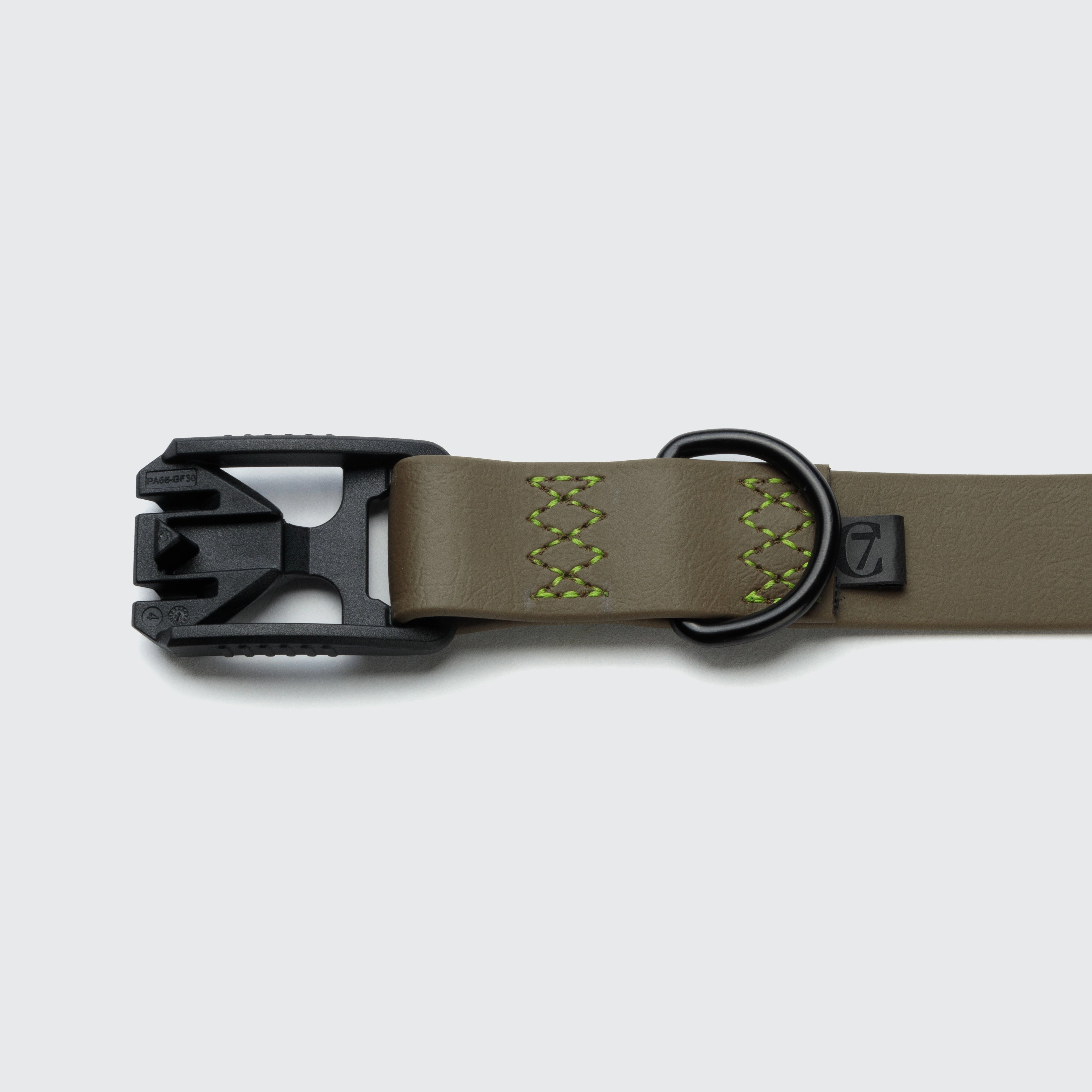 Cloud7: Dog Collar BioThane Ipanema Olive-Neon Green