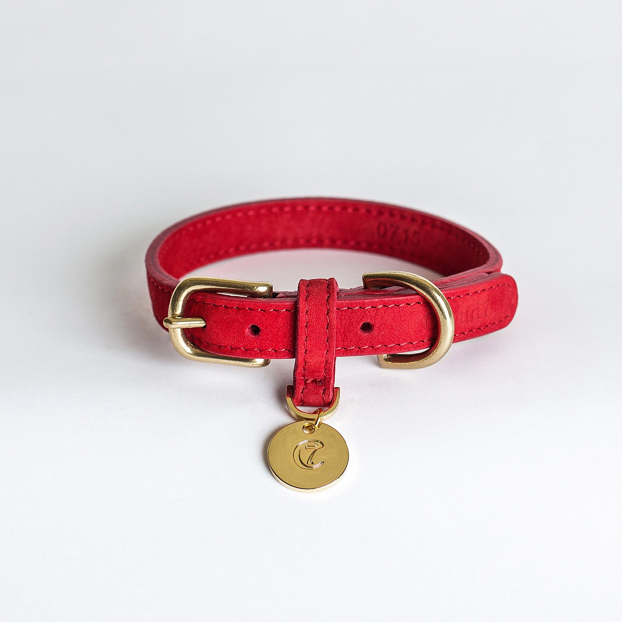 Cloud7: Tiergarten Nubuck Dog Collar in Cherry Red
