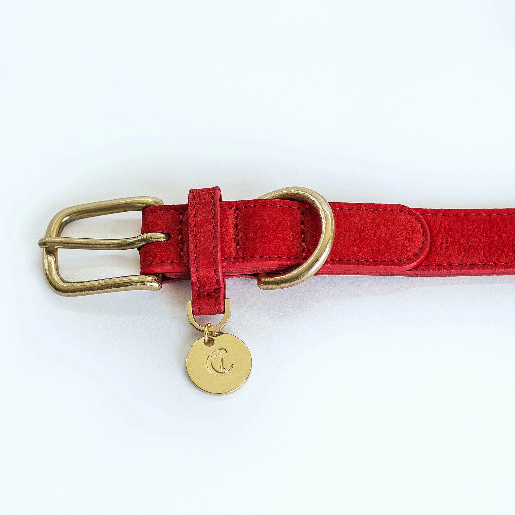 Cloud7: Tiergarten Nubuck Dog Collar in Cherry Red