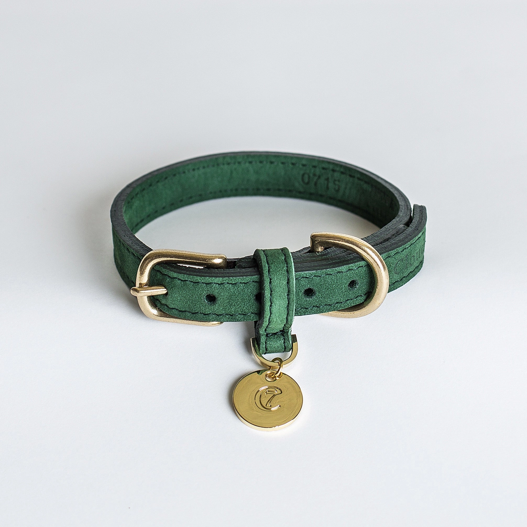 Cloud7: Tiergarten Nubuck Dog Collar in Green