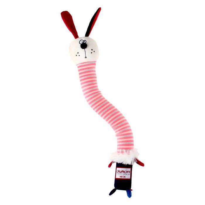 Crunchy Neck Plush Friendz Rabbit with Bone & Squeaker Small