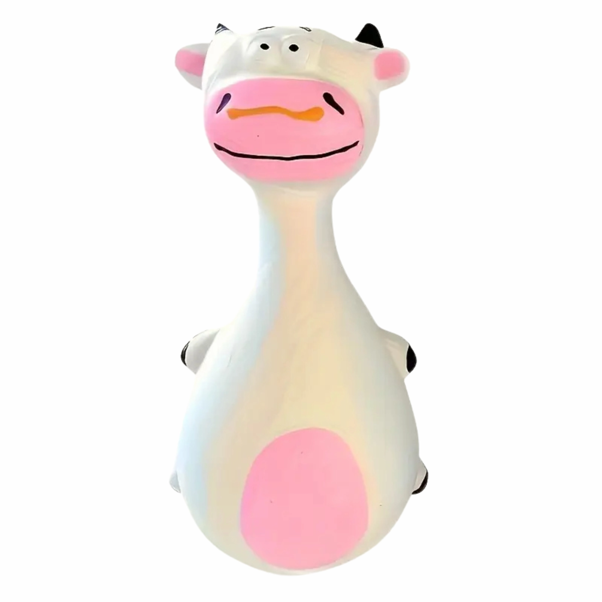 Cute Animal Design Latex Dog Chew Toy With Squeaker - Cow