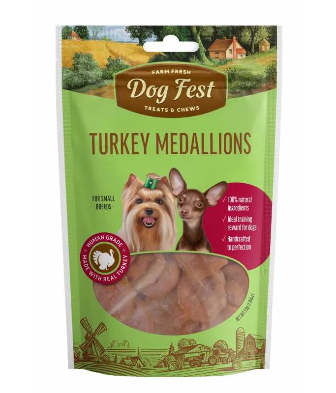 Dog Fest Dog Treats Turkey Medallions