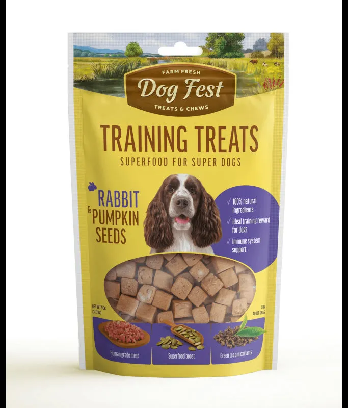 Dog Fest Training Treats Rabbit & Pumpkin Seeds 90g