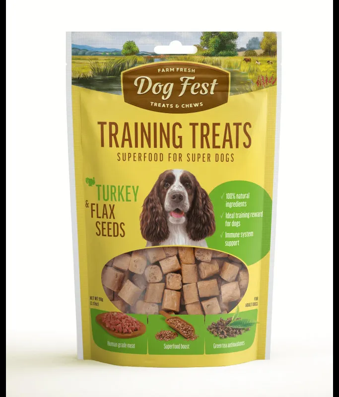 Dog Fest Training Treats Turkey & Flax Seeds 90g