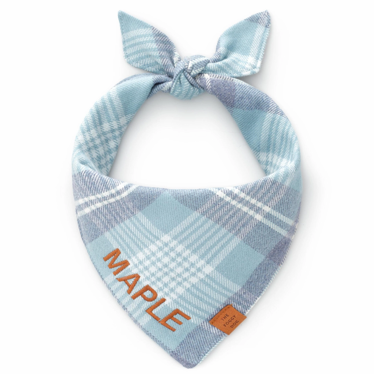 Dog and Cat Bandana: Blue Frost Plaid Flannel