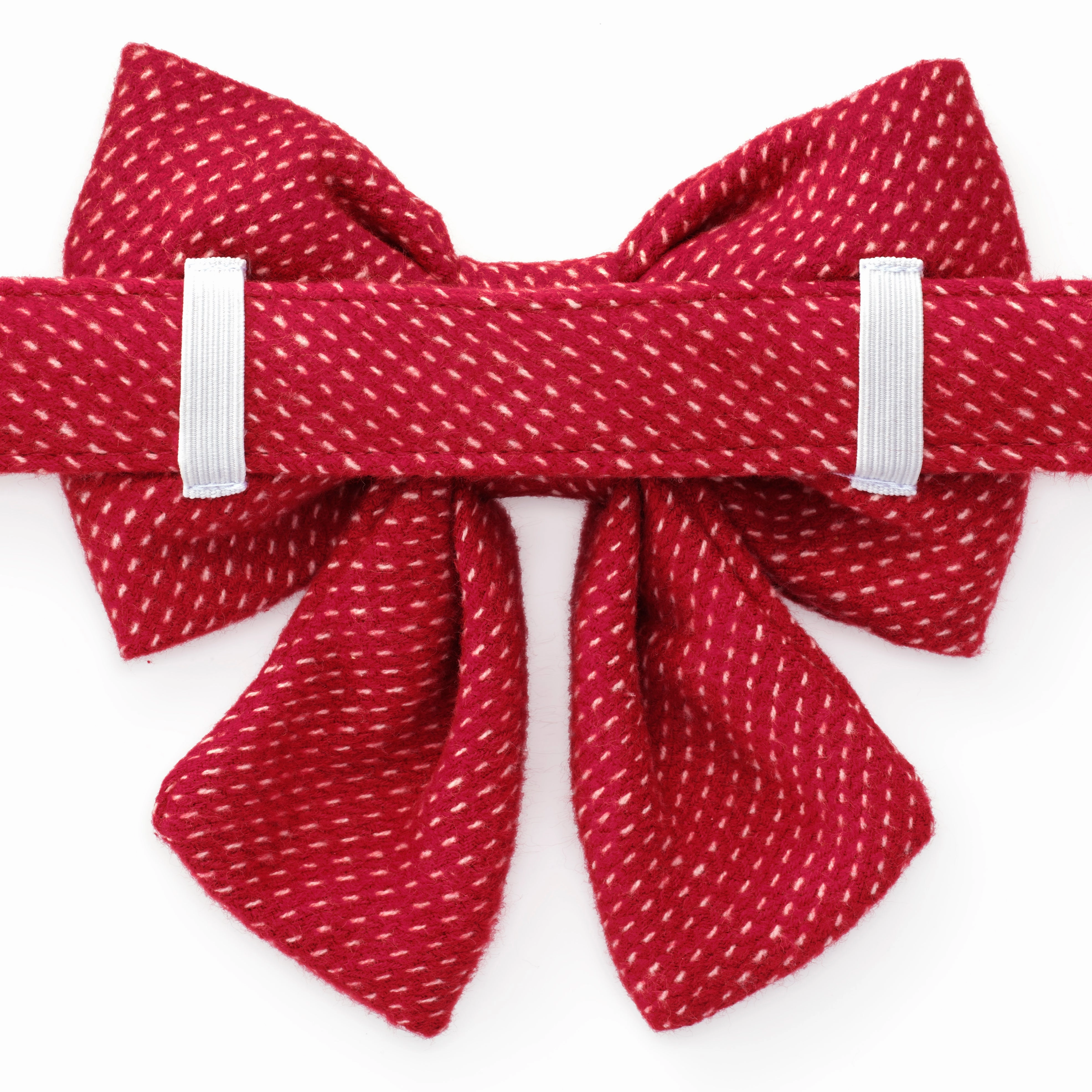 Dog and Cat Lady Bowtie: Berry Stitch Flannel