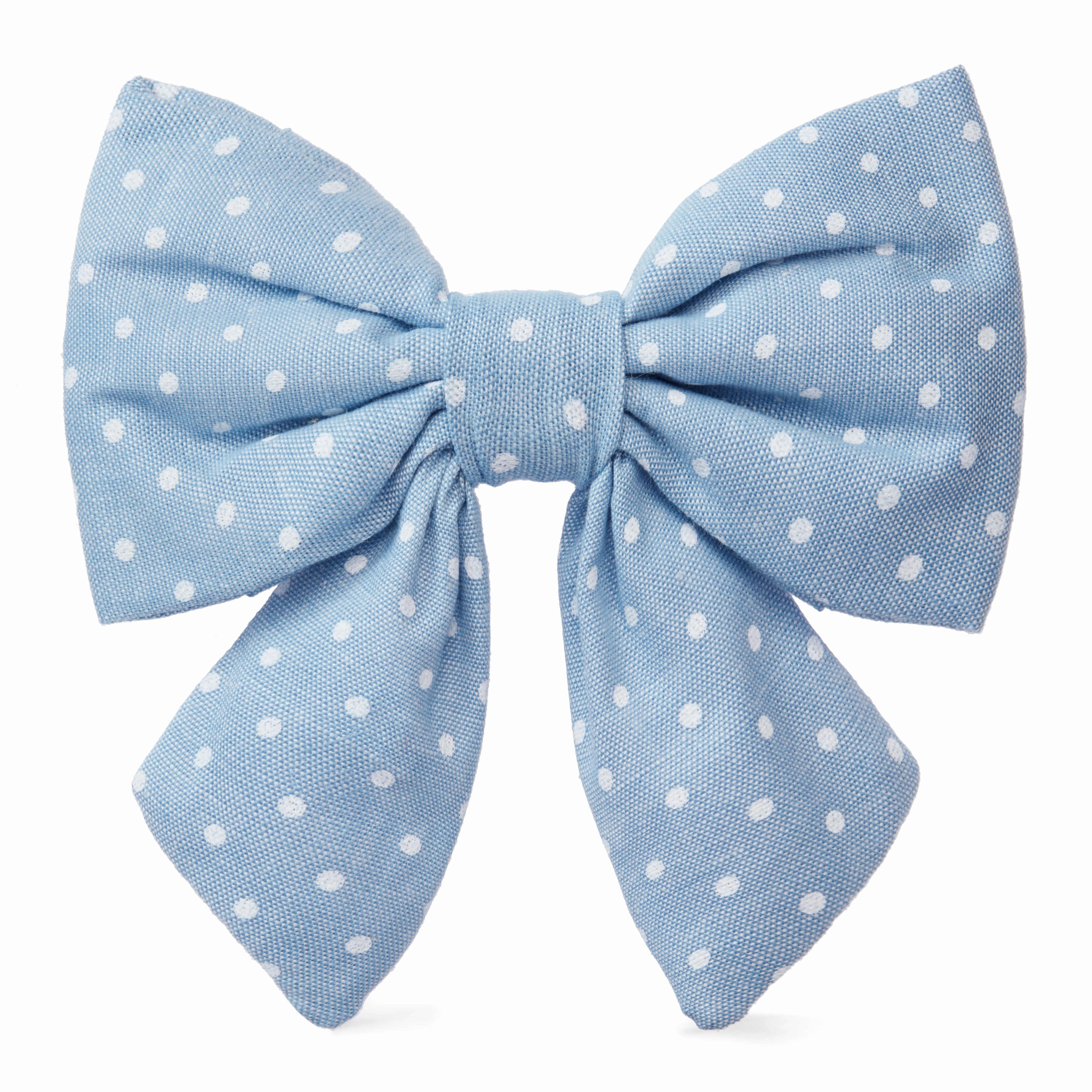 Dog and Cat Lady Bowtie: Chambray Dots