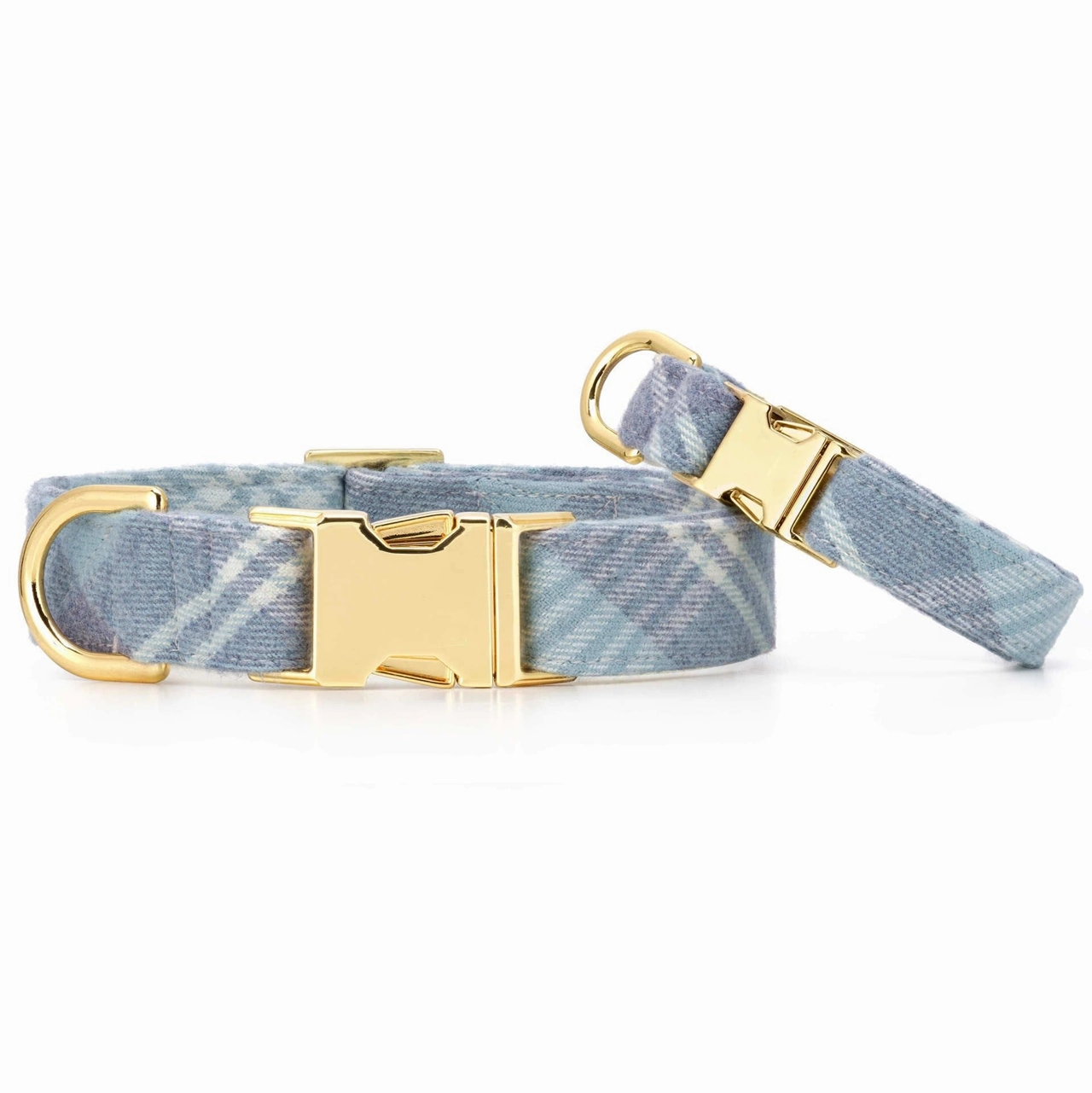 Dog Collar: Blue Frost Plaid Flannel