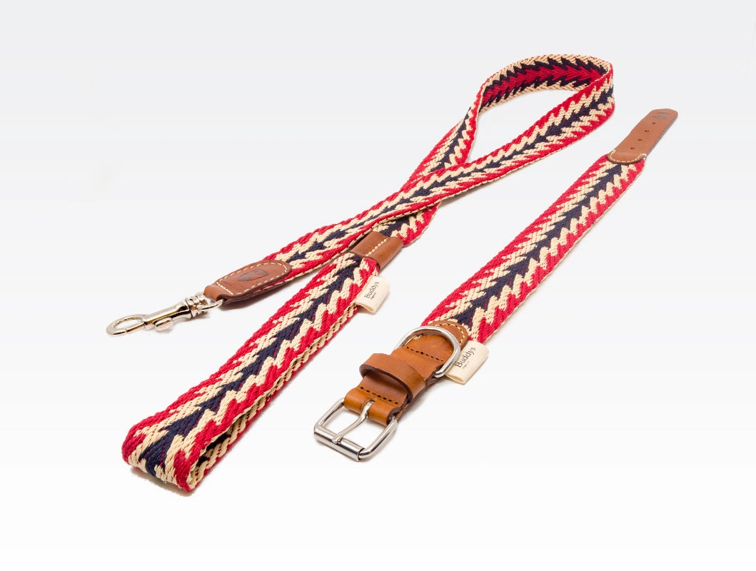 Dog Collar: Peruvian Arrow Red