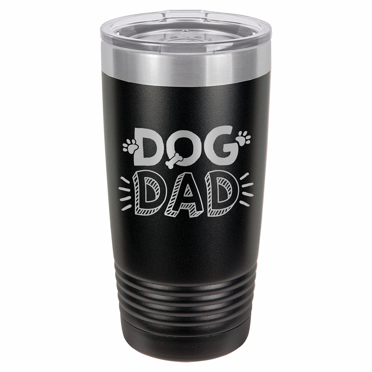 Dog Dad Black Tumbler & Lid