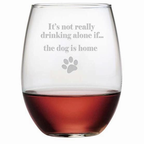 Dog Is Home Stemless Wine Glasses, Set Of 4