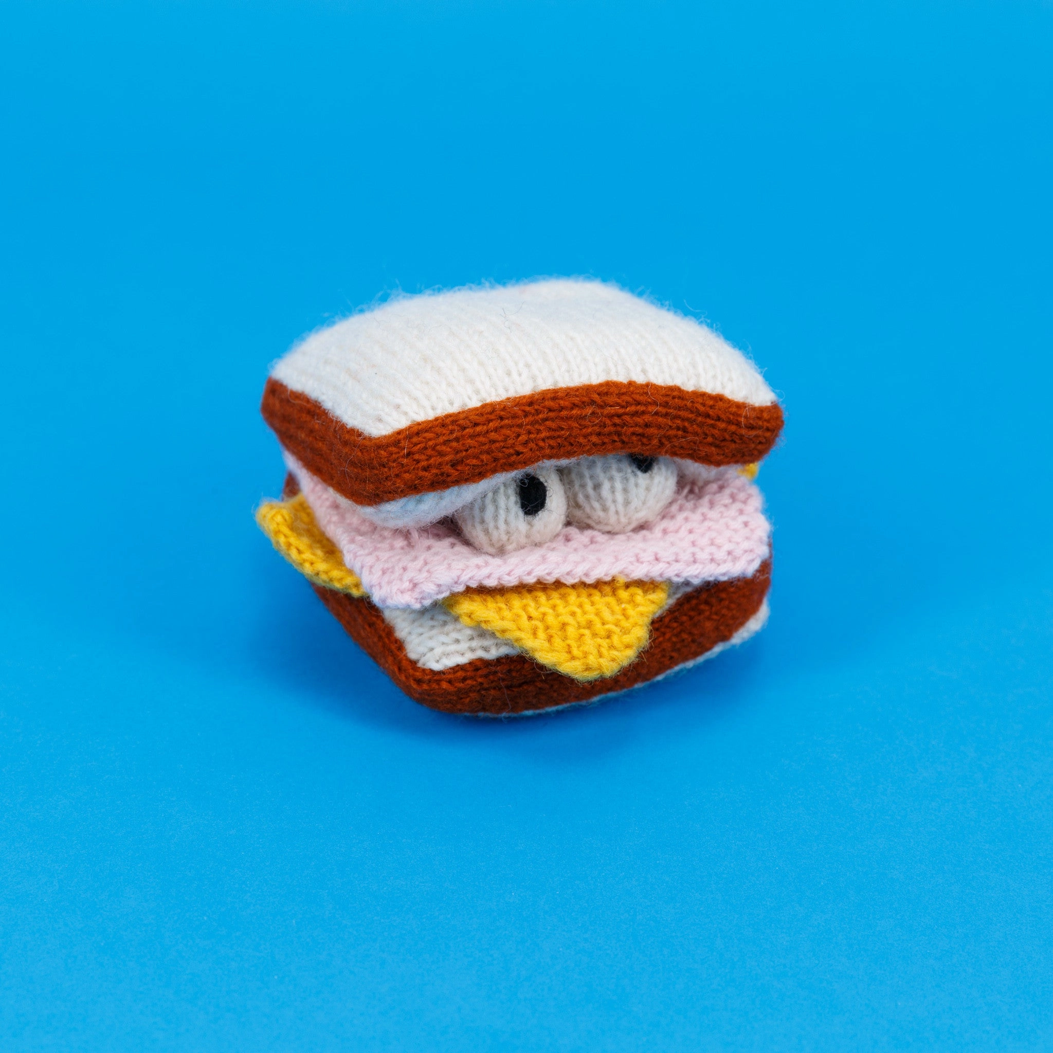 Dog Toy: Hand Knitted Ham & Cheese