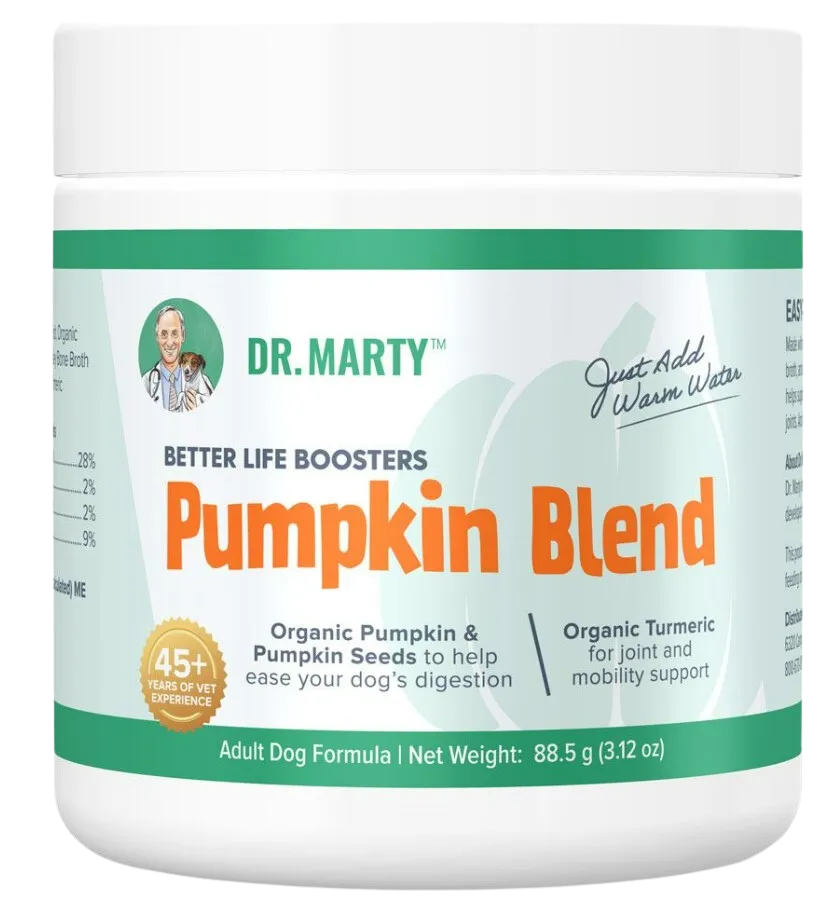 Dr. Marty's Dog Food Topper Life Booster Pumpkin Blend 3.17oz Jar