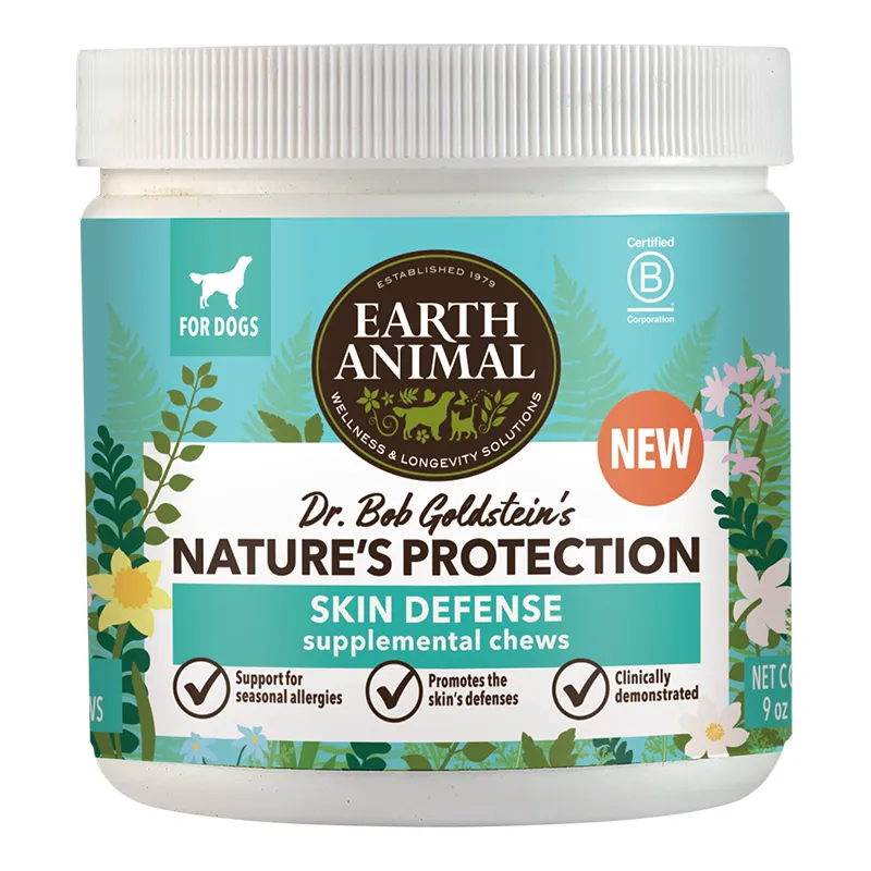 Earth Animal Nature's Protection Supplemental Chews - Skin Defense - 90ct 9oz Jar