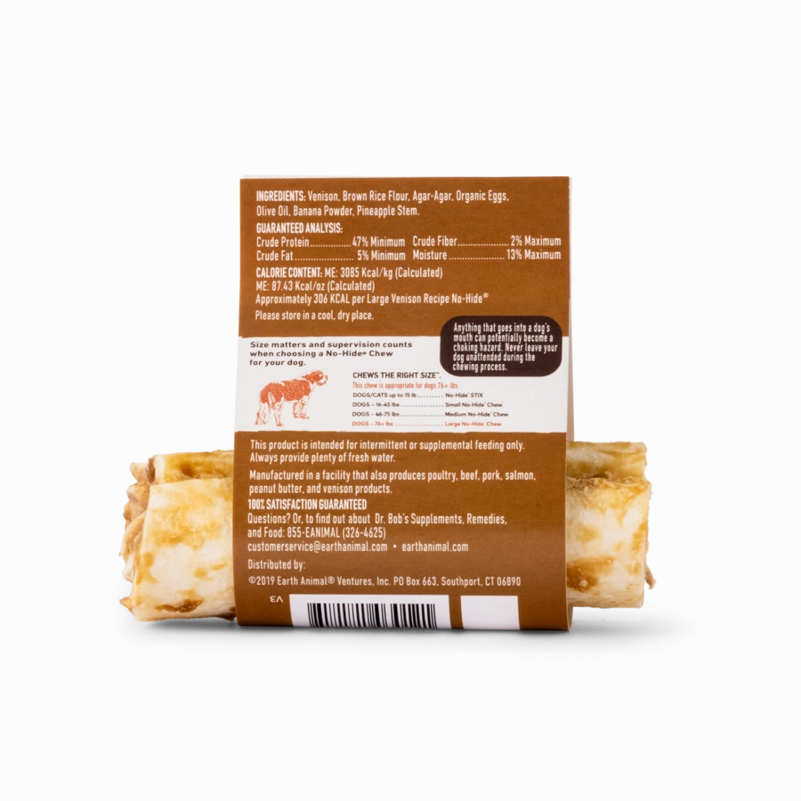 Earth Animal No-Hide Chews Individuals - Venison 4"