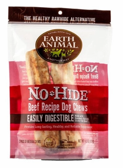 Earth Animal No-Hide Chews Packages - Beef 7" 2pk