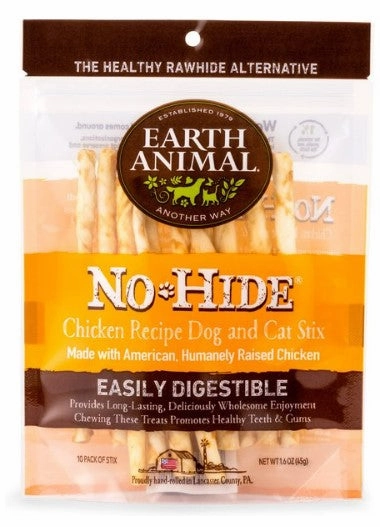 Earth Animal No-Hide Chews Packages - Chicken Stix 10pk