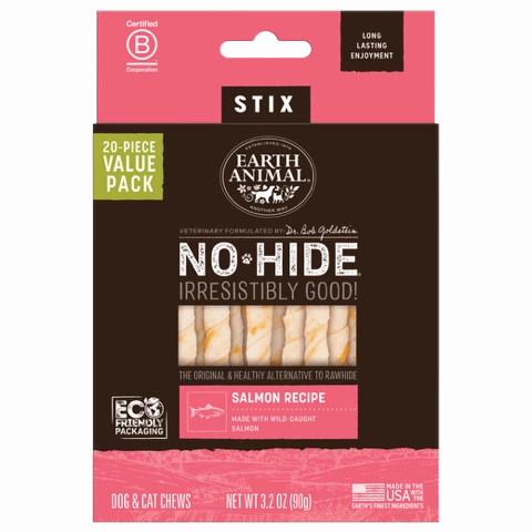 Earth Animal No-Hide Chews Packages - Salmon Stix 20pk