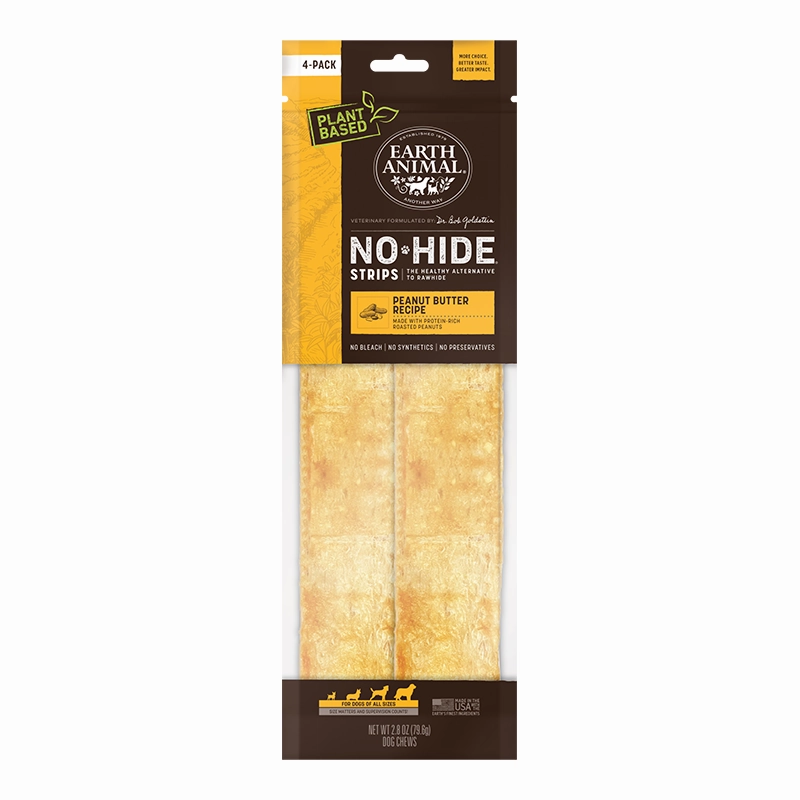 Earth Animal No-Hide Strips Packages - Peanut Butter 4pk