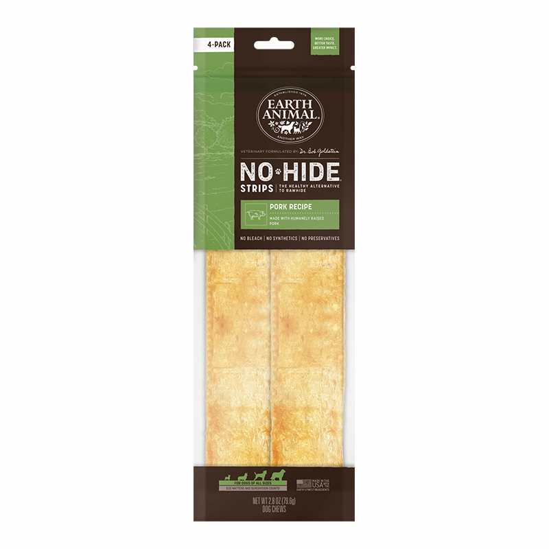 Earth Animal No-Hide Strips Packages - Pork 4pk