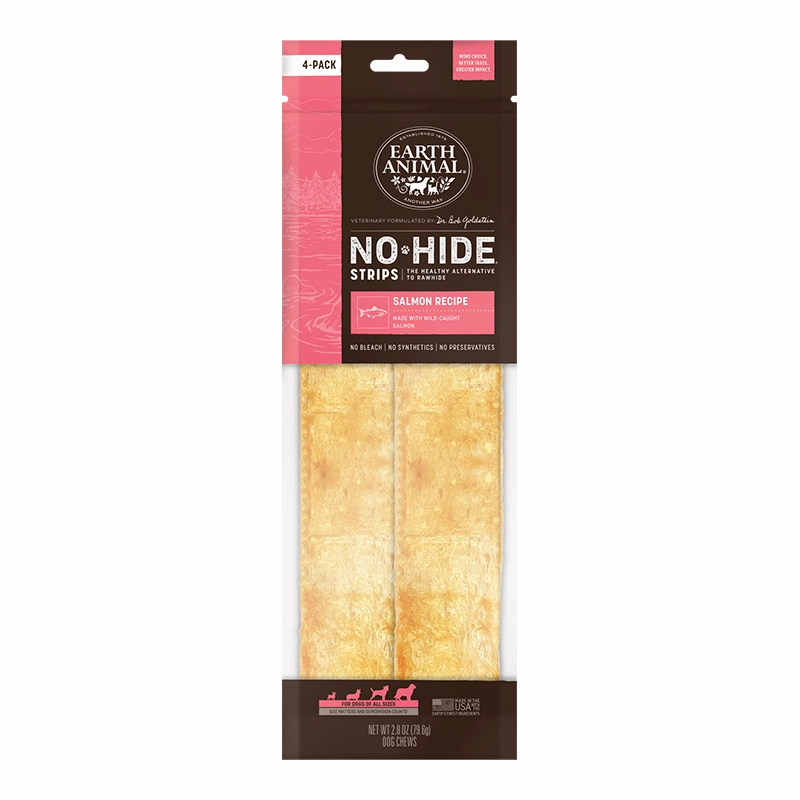 Earth Animal No-Hide Strips Packages - Salmon 4pk