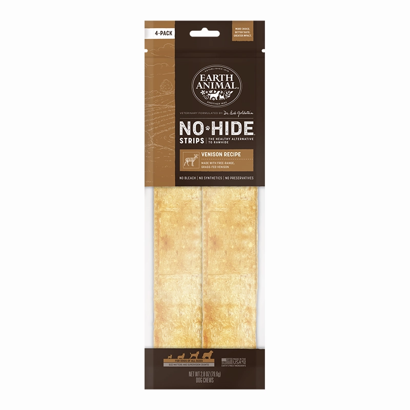 Earth Animal No-Hide Strips Packages - Venison 4pk