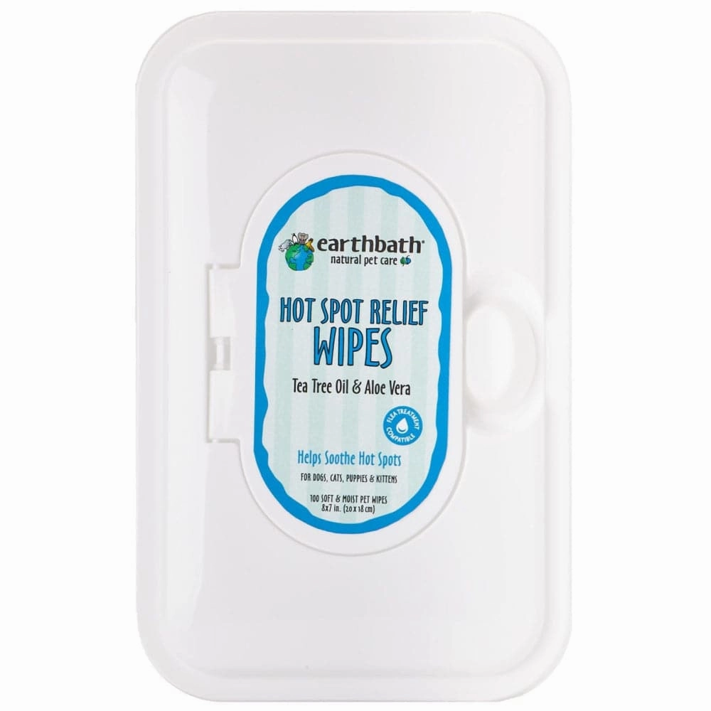 EarthBath Tea Tree & Aloe Vera Hot Spot Wipes for Dogs and Cats