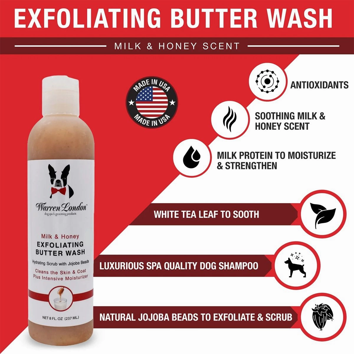 Exfoliating Butter Dog Wash Milk And Honey