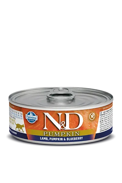 Farmina Pumpkin Wet Cat Food N&D Lamb, Pumpkin & Blueberry 2.5oz Can Single