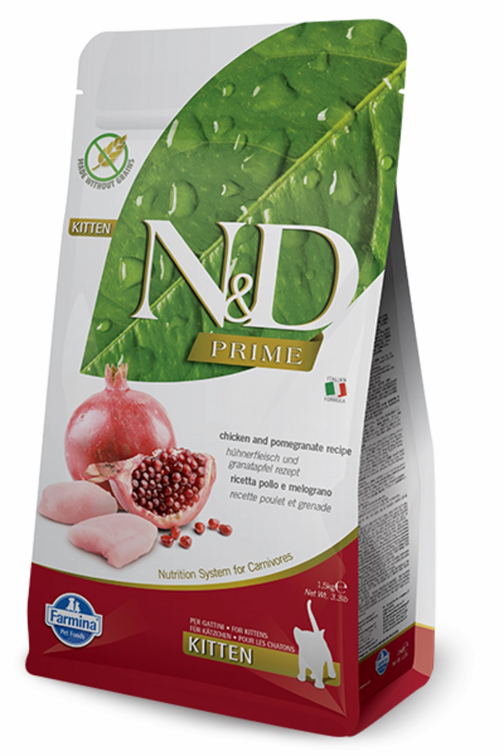 Farmina Prime N&D Natural and Delicious Grain Free Kitten Chicken & Pomegranate Dry Cat Food