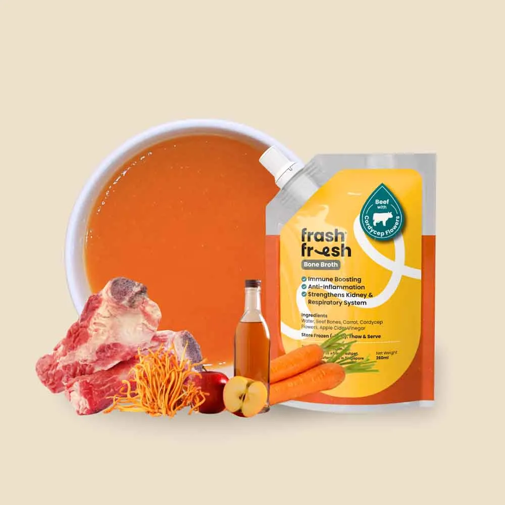frashfresh Health Beef with Cordyceps Flowers Frozen Bone Broth For Dogs & Cats 260ml