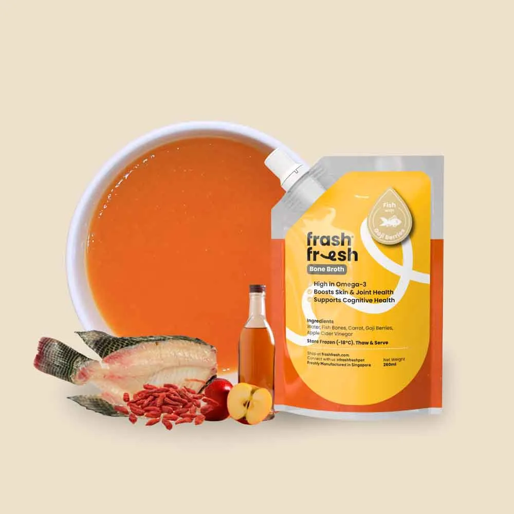 frashfresh Health Fish with Goji Berries Frozen Bone Broth For Dogs & Cats 260ml