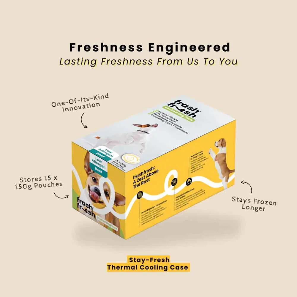 'FREE DEFROSTING TRAY': frashfresh Cooked Duck NutriAbsorb Frozen Dog Food 2.25kg