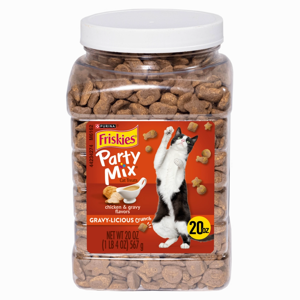 Friskies Party Mix Crunch Gravylicious Chicken & Gravy Flavors Cat Treats