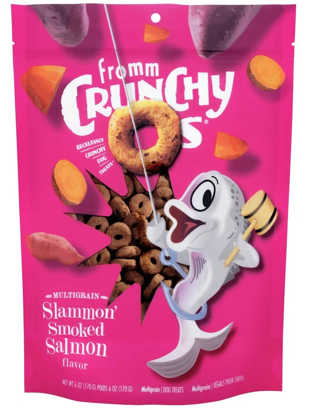 Fromm Dog Biscuits Crunchy O's Slammon' Smoked Salmon 6oz Bag