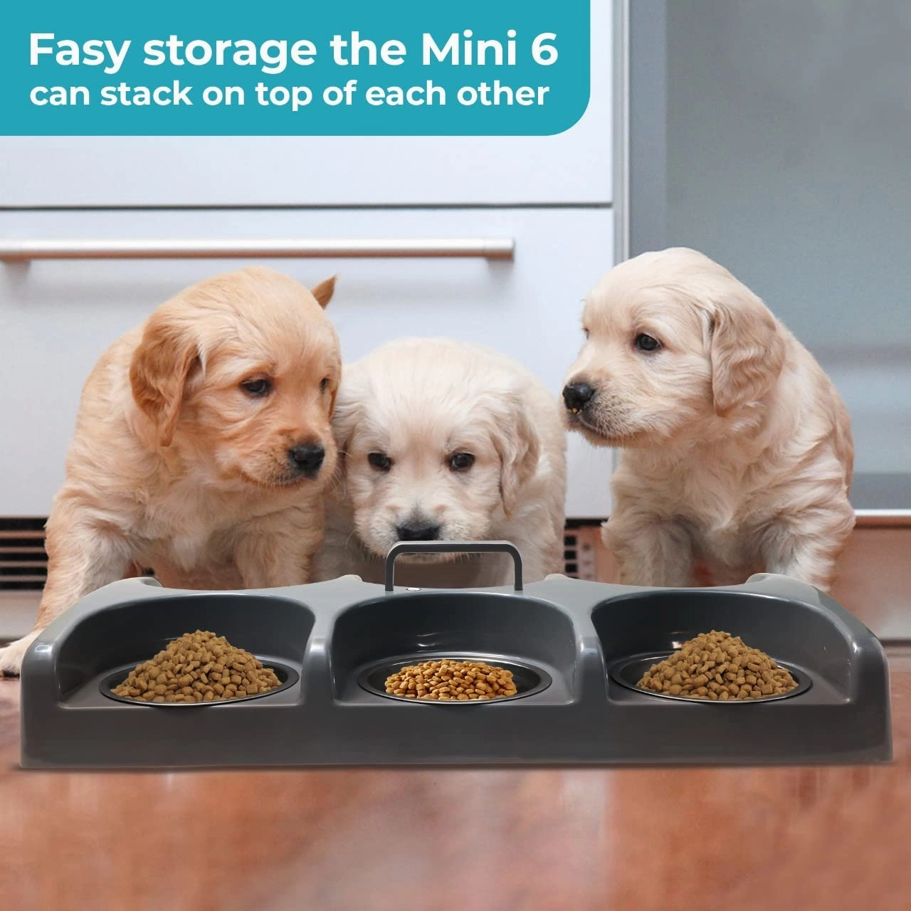 FurBaby Six Bowl Feeder Station, Gray
