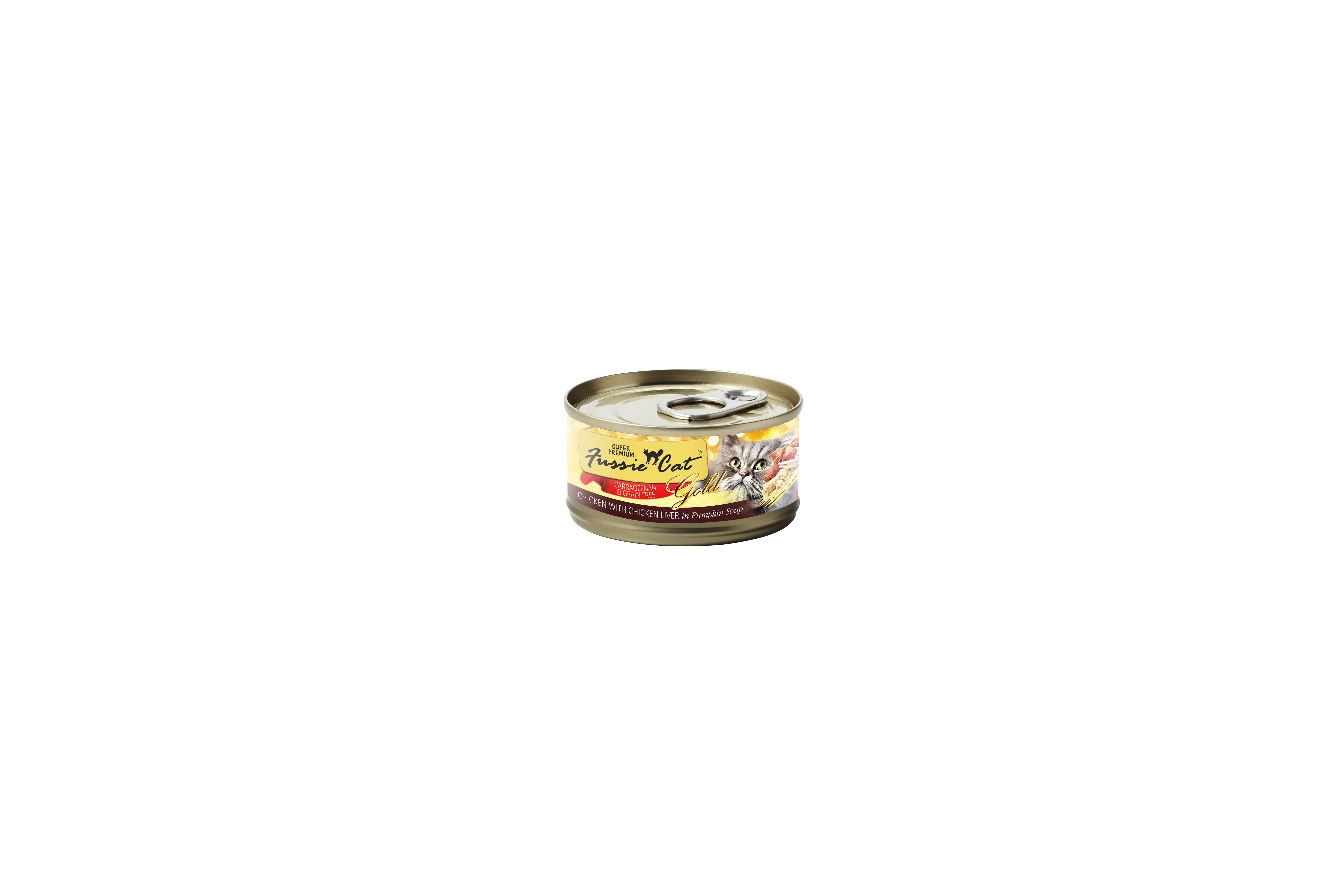 Fussie Cat Wet Cat Food Grain Free Super Premium Chicken with Chicken Liver in Pumpkin Soup 2.82oz Can Single