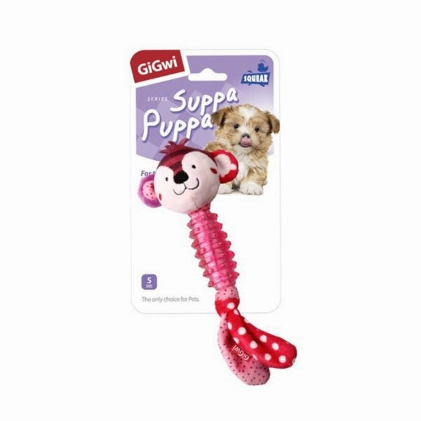 GiGwi Suppa Puppa Monkey with Squeaker inside  Plush/TPR (Small)