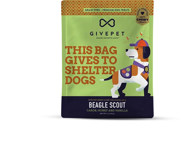 GivePet Soft Dog Treats - Grain-Free Beagle Scout 6oz Bag