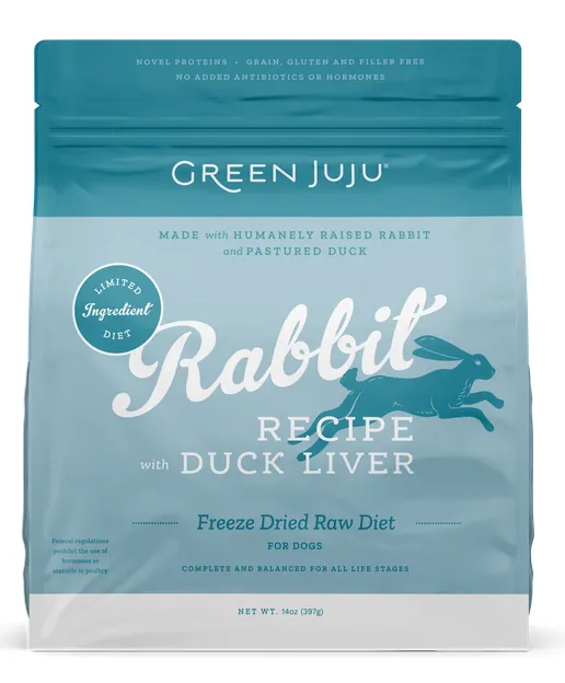 Green Juju Freeze Dried Limited Ingredient Rabbit with Duck Liver 14 oz.