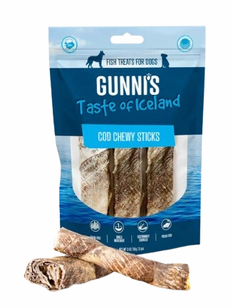 Gunni's Dog Treats Cod Chewy Sticks 3pk