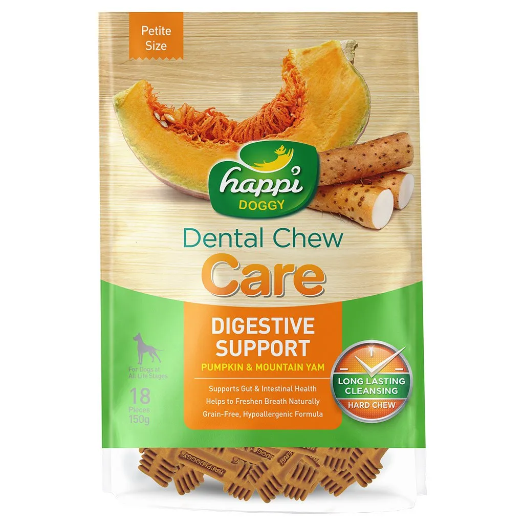 Happi Skippi (Doggy) Care Pumpkin & Mountain Yam Digestive Support Grain-Free Dental Dog Chews 150g