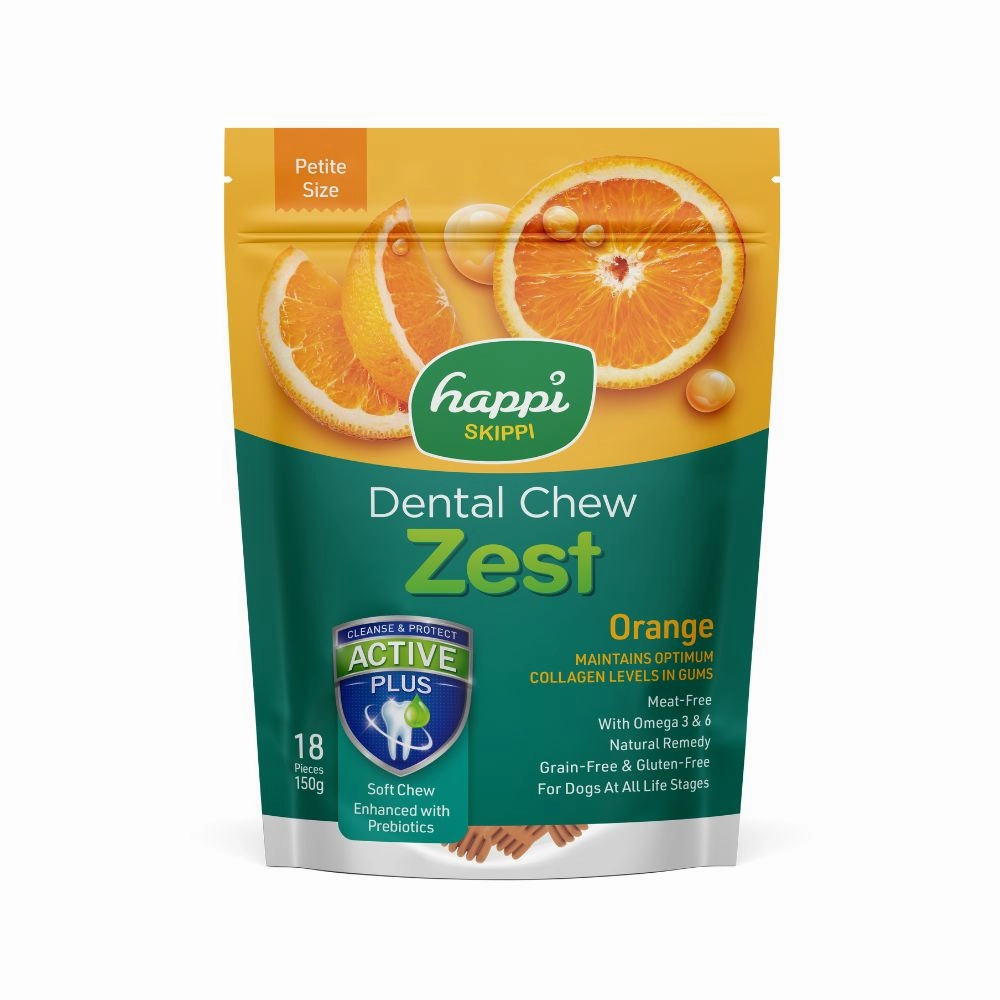 Happi Skippi Dental Chew Zest Orange Petite 150g