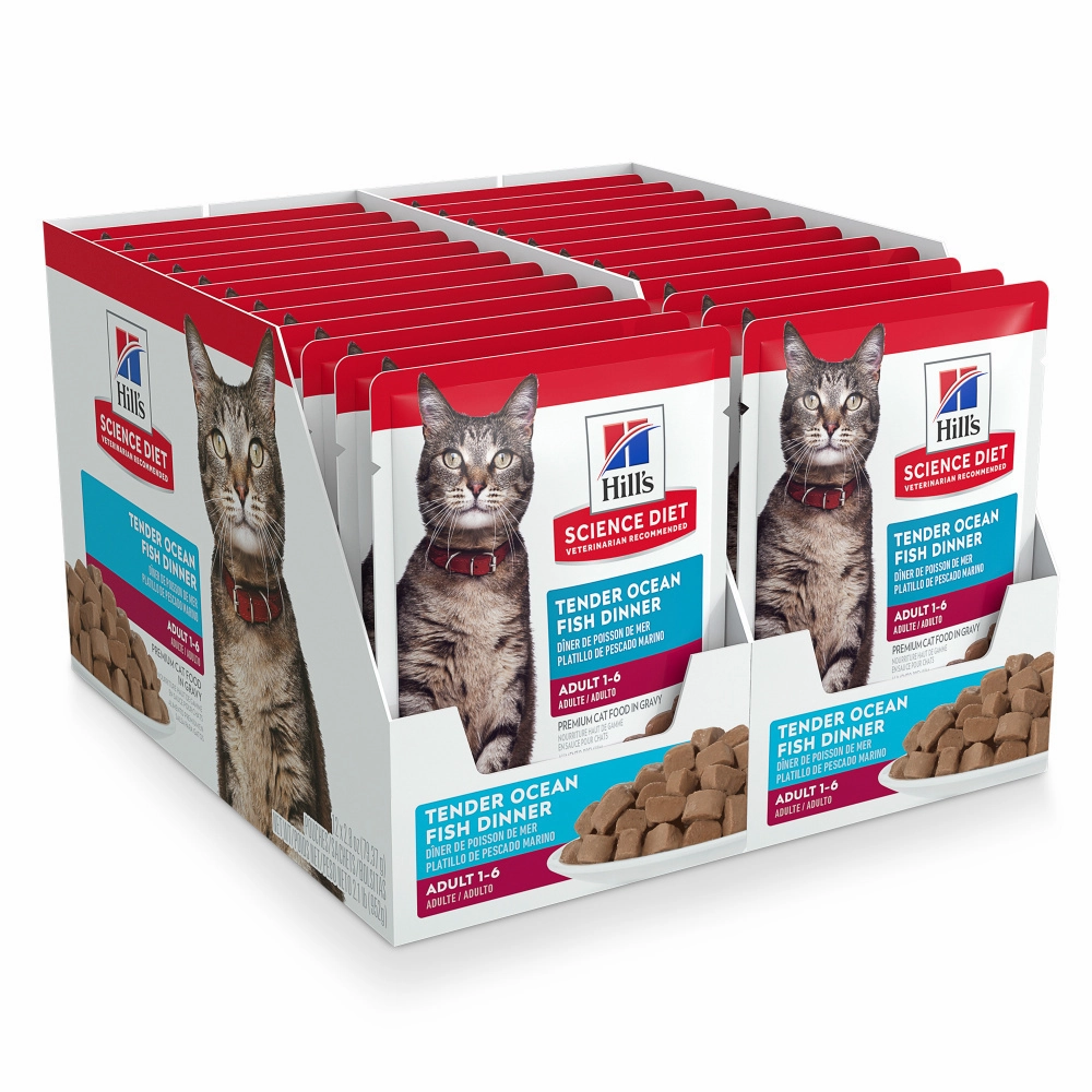 Hill's Science Diet Adult Tender Ocean Fish Dinner Wet Cat Food Pouches