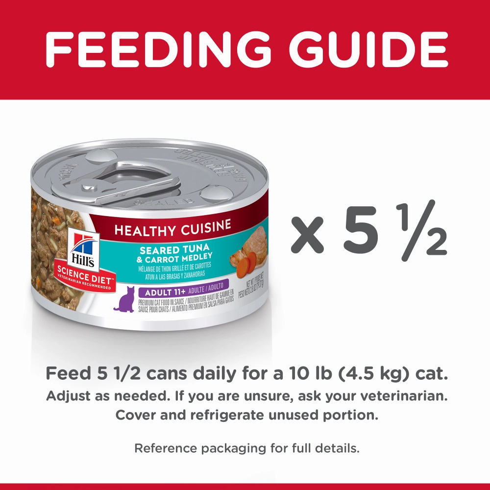 Hill's Science Diet Healthy Senior Cuisine Adult 11  Seared Tuna & Carrot Medley Canned Cat Food