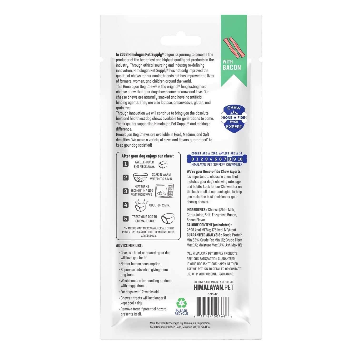 Himalayan Dog Chew Bacon  Medium