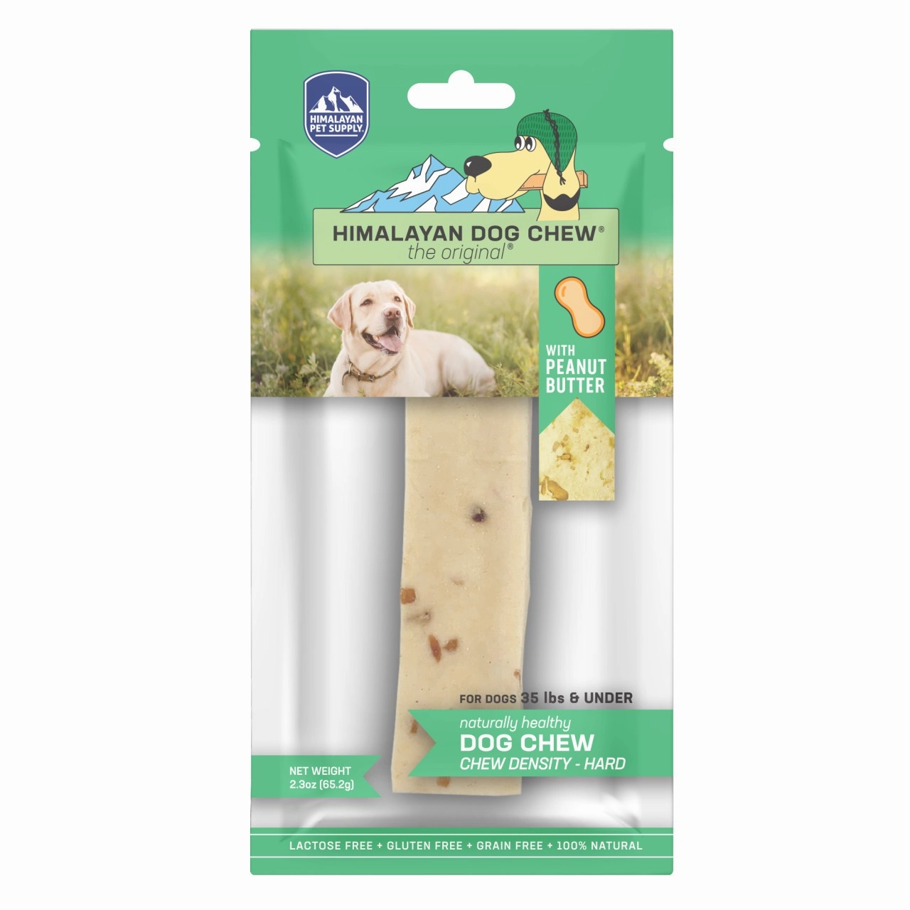 Himalayan Pet Supply Dog Chew - Smoked Hard Cheese Chew with Peanut Butter - Medium 2.3oz Bag